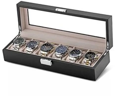 Laikrodis Julman Laikrodžio saugojimo dėžutė Juodas wood / Velour 6