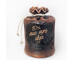 Molija Taupyklė maišas didelis su užrašu 10 % nuo vyro algos