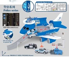 Policijos žaidimų lėktuvas su trasa ir automobiliais