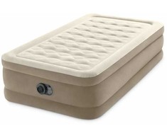 Pripučiamas čiužinys INTEX Twin Ultra Plush su integruota elektrine pompa, 99×191×46 cm