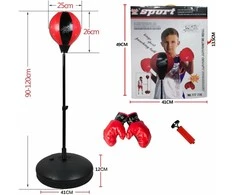 Vaikiškas bokso rinkinys su reguliuojamu stovu (iki 120cm)