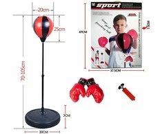 Vaikiškas bokso rinkinys su reguliuojamu stovu (iki 105 cm)