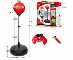 Vaikiškas bokso rinkinys su reguliuojamu stovu (iki 154 cm)