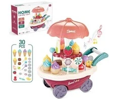 Žaislinis saldainių vežimėlis su priedais CANDY CART