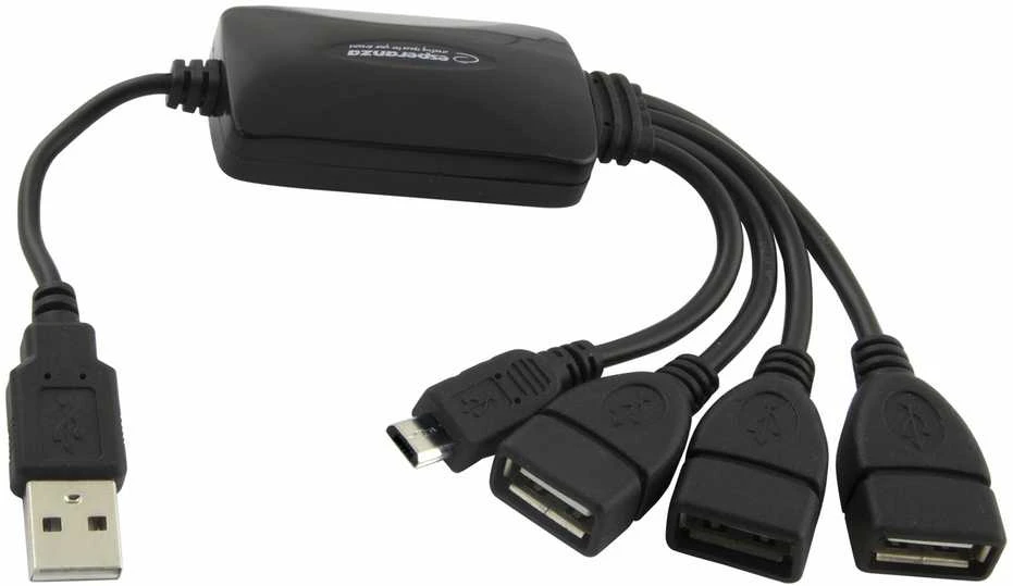 Esperanza EA158 Šakotuvas 4 jungtys USB2.0 - 3 x USB, 1 x microUSB.