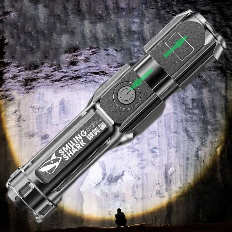 Taktinis LED prožektorius, pakraunamas USB