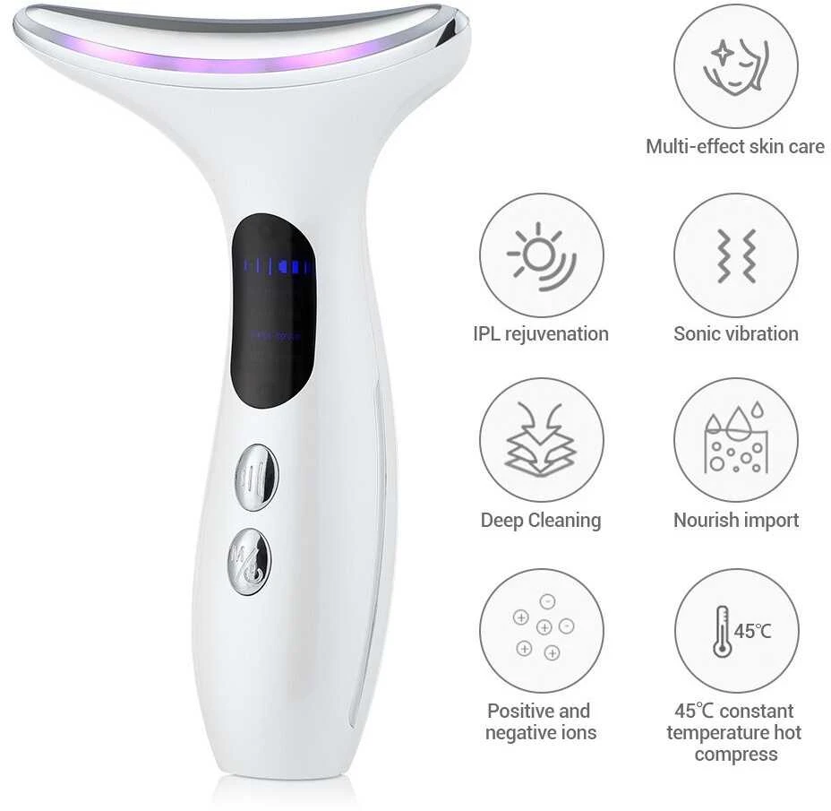 Veido kaklo masažuoklis Neck beauty device, baltas