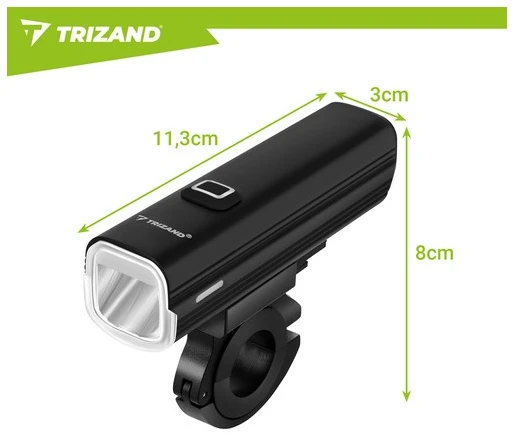 1000 lm LED dviračio žibintas + „Trizand“ galinis žibintas
