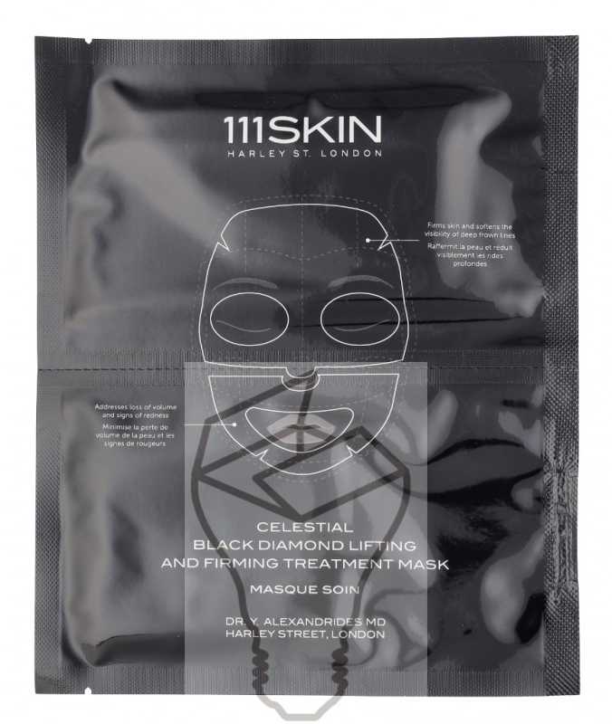 Korres 111Skin Celestial Juodas Diamond Lifting and Firming Treatment Mask stangrinanti ir pakelianti hidrogelinė kaukė veidui, 5 x 31 ml