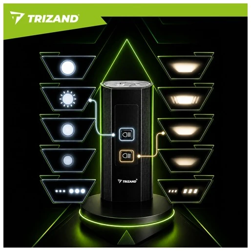 1300 lm LED dviračio žibintas + „Trizand“ galinis žibintas