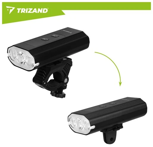 1300 lm LED dviračio žibintas + „Trizand“ galinis žibintas