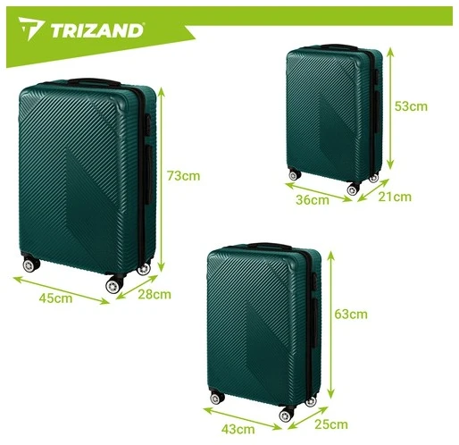 3-in-1 suitcase set - žalias Trizand 27672