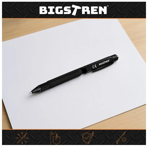 Bigstren Multifunctional pen - juodas 9-in-1 Bigstreen