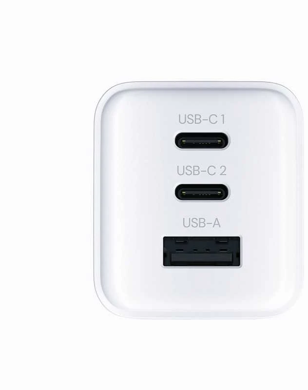 "Allity" sieninis įkroviklis GaN PD QC ATC-01-65WACC 2x USB-C 1x USB-A 65W baltas