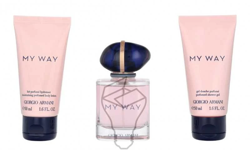 Armani My Way rinkinys moterims (kvepalai EDP, 50 ml + dušo želė, 50 ml + kūno losjonas, 50 ml)