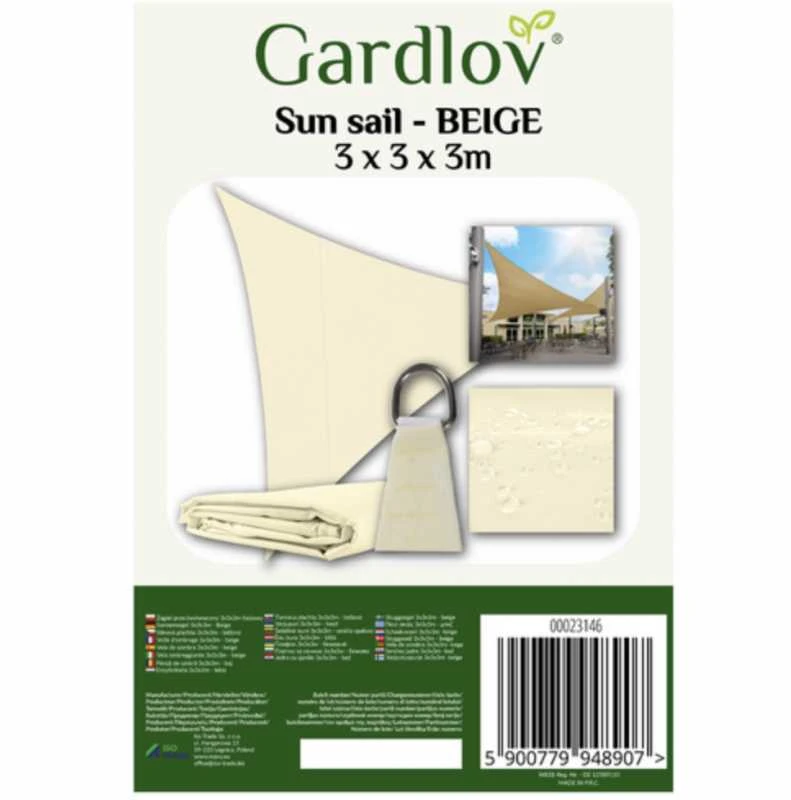 Sunshade sail 3x3x3 beige Gardlov 23146