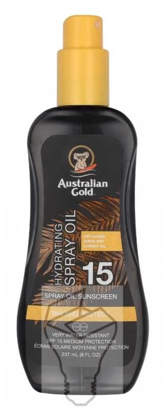 Australian Gold Suncreen SPF15 Spray Oil Hydrating Formula Drėkinantis apsauginis purškiamas aliejus nuo saulės, 237 ml