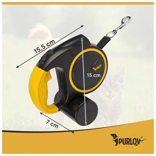 Automatinis virvelis su žibintuvėliu 5 m Purlov 25965