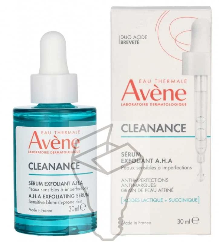 Avène Cleanance A.H.A. Anti-Perfection Exfoliating Serum šveičiantis serumas jautriai, spuoguotai veido odai, 30 ml