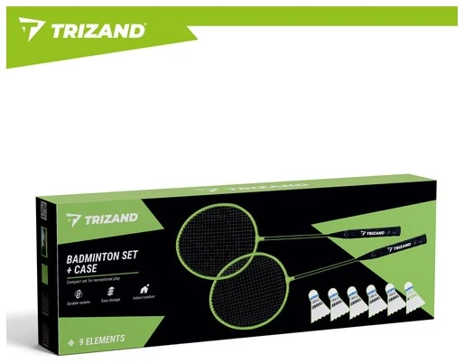 Badmintono rinkinys dėkle - 9 dalys Trizand