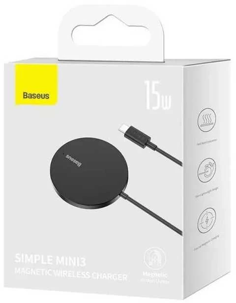Baseus Simple Mini3 magnetinis belaidis įkroviklis 15 W (Bla