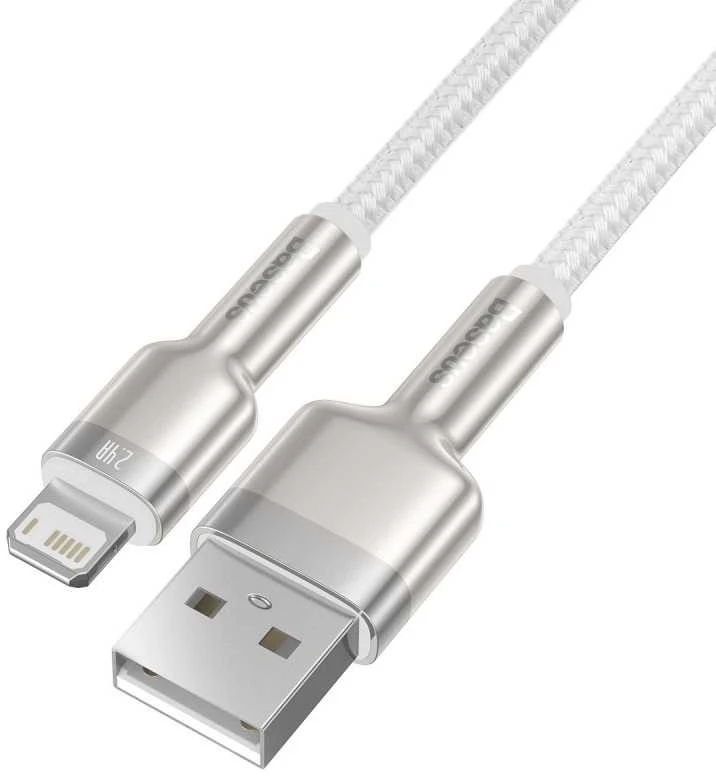 Baseus Cafule USB - Lightning laidas 2.4A 1m - Baltas