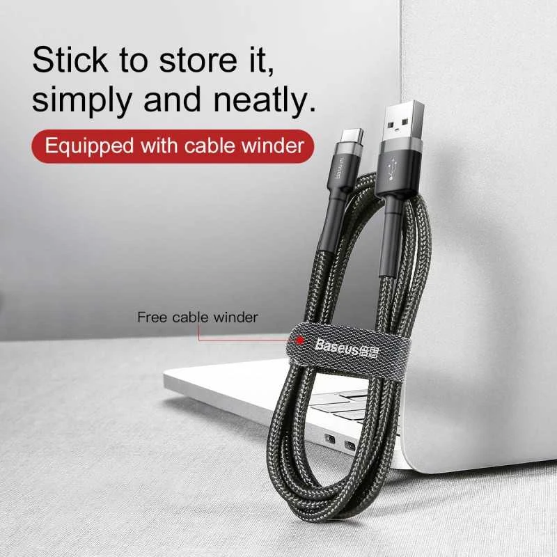 Baseus Cafule kabelis USB-C 3A 0.5m - Pilkas / Juodas