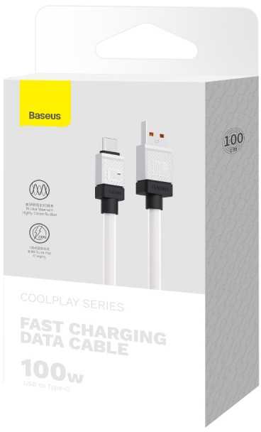 USB laidas per USB-C Baseus CoolPlay 100W 1m (baltas)