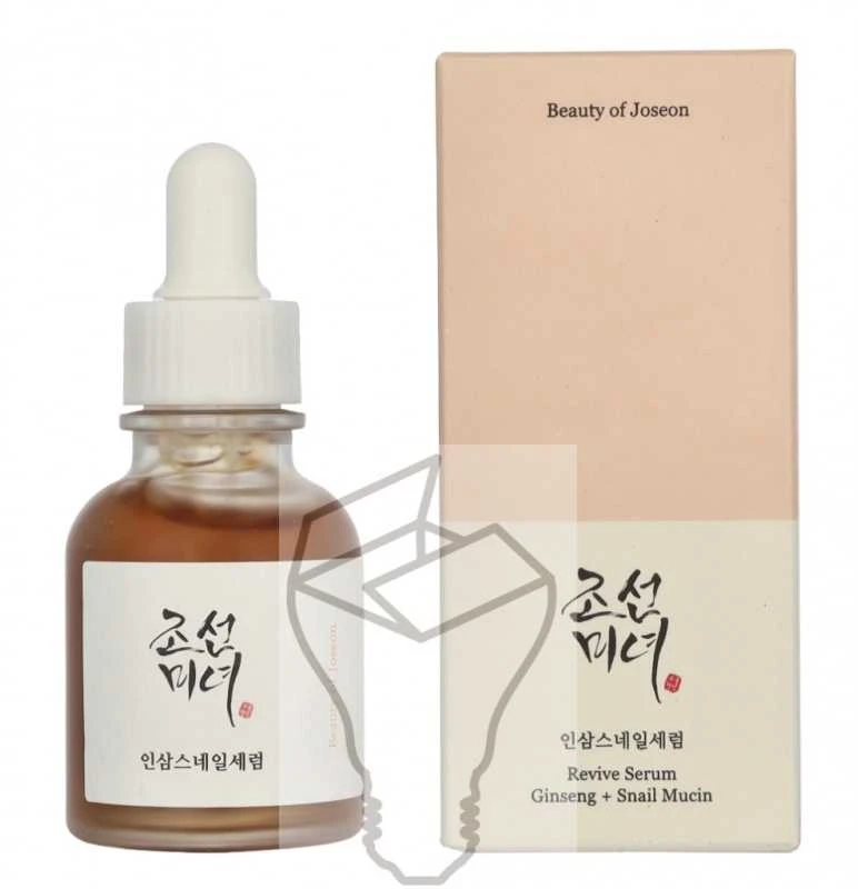 Beauty of Joseon Ginseng + Snail Mucin Revive Serum atkuriantis serumas veidui su ženšeniu ir sraigių mucinu, 30 ml