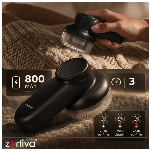 Zortiva Cordless Clothes Shaver - Juodas