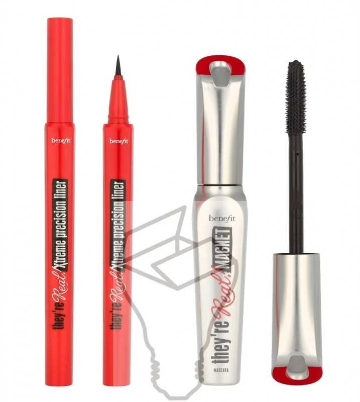 Benefit They´re Real! Xtreme Lash & Line Duo akių makiažo rinkinys (blakstienų tušas, 9 ml + akių apvadas, 0,35 ml)