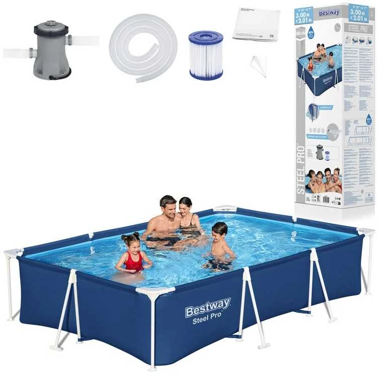 Baseinas karkasinis Bestway Steel Pro 56411, mėlynas, 3300 l