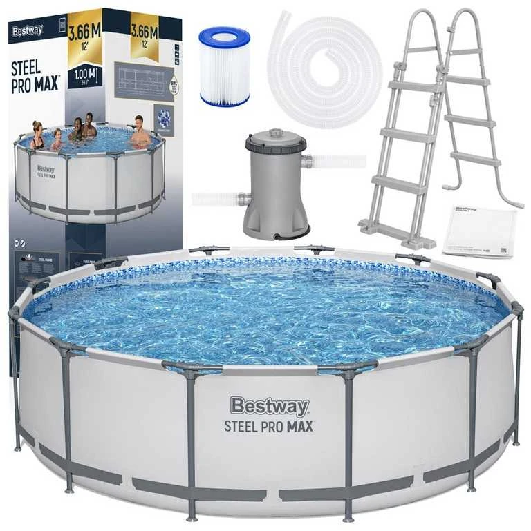„BestWay Pool Steel Pro MAX“ baseino komplektas, apvalus, 366 x 100 cm