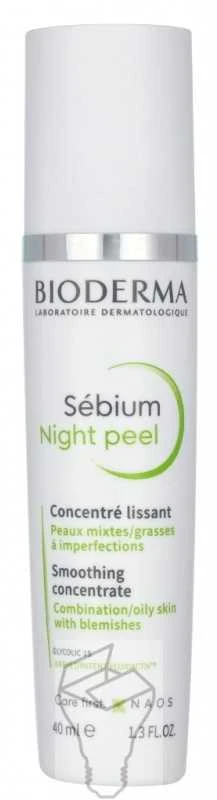 Odą lyginantis koncentratas riebiai ir mišriai odai Bioderma SEBIUM NIGHT PEEL, 40ml