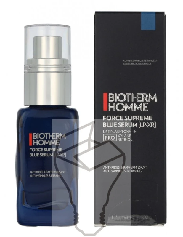 Biotherm Homme Force Supreme Mėlyna Serum Anti-Wrinkles & Firming stangrinantis veido serumas nuo raukšlių vyrams, 30 ml