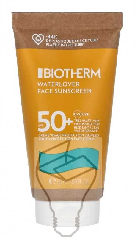 Biotherm Waterlover Face Sunscreen Kreminis SPF 50+ apsauginis veido kremas nuo saulės, 50 ml
