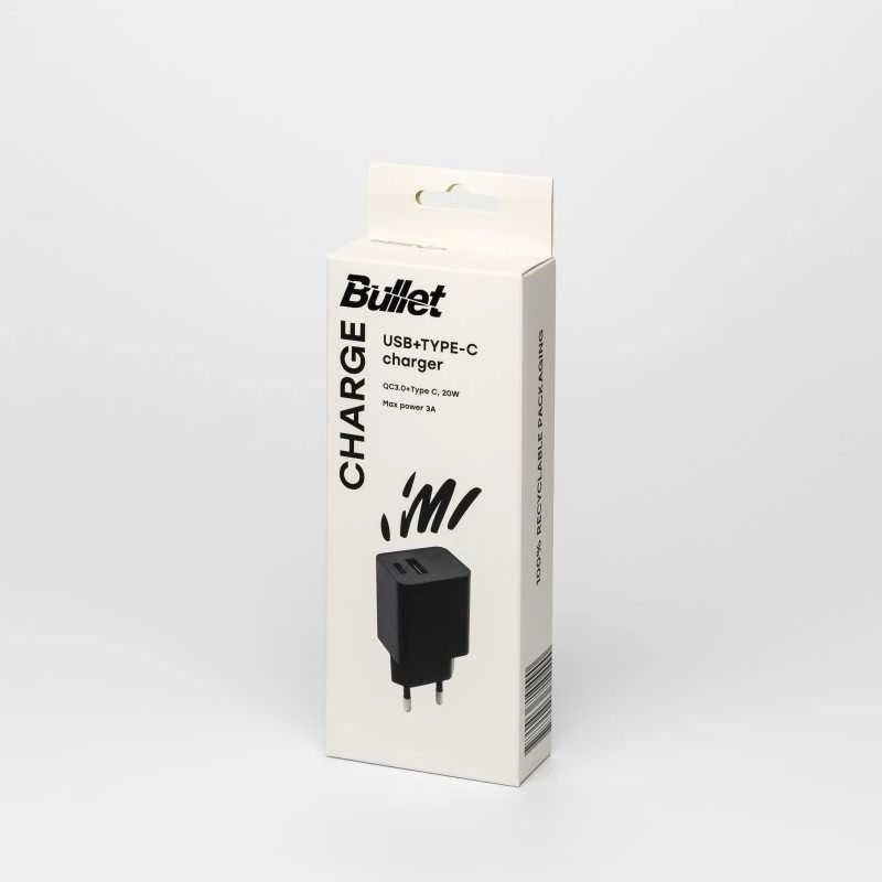 „Bullet“ kelioninis įkroviklis USB+USB-C