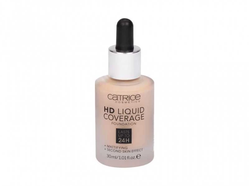 "Catrice Hd Liquid Coverage Foundation" dengiamasis makiažo pagrindas, išliekantis iki 24 val. 020-Rose rusvai gelsvas 30ml
