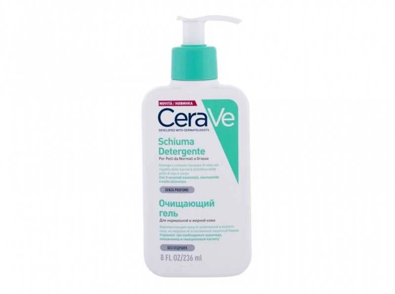 Putojantis veido ir kūno prausiklis normaliai ir riebiai odai Cerave Foaming Cleansing Gel, 236 ml