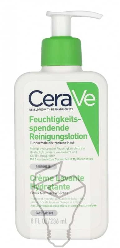 Drėkinamasis veido ir kūno prausiklis normaliai ir sausai odai Cerave Hydrating Cleanser, 236 ml