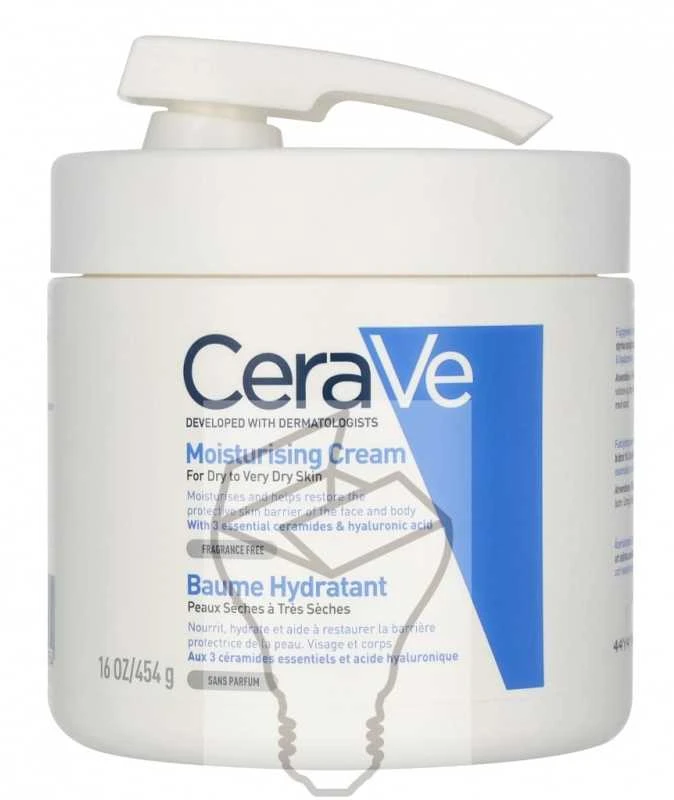 Drėkinamasis veido ir kūno kremas sausai ir labai sausai odai Cerave Moisturising Cream, 454 g