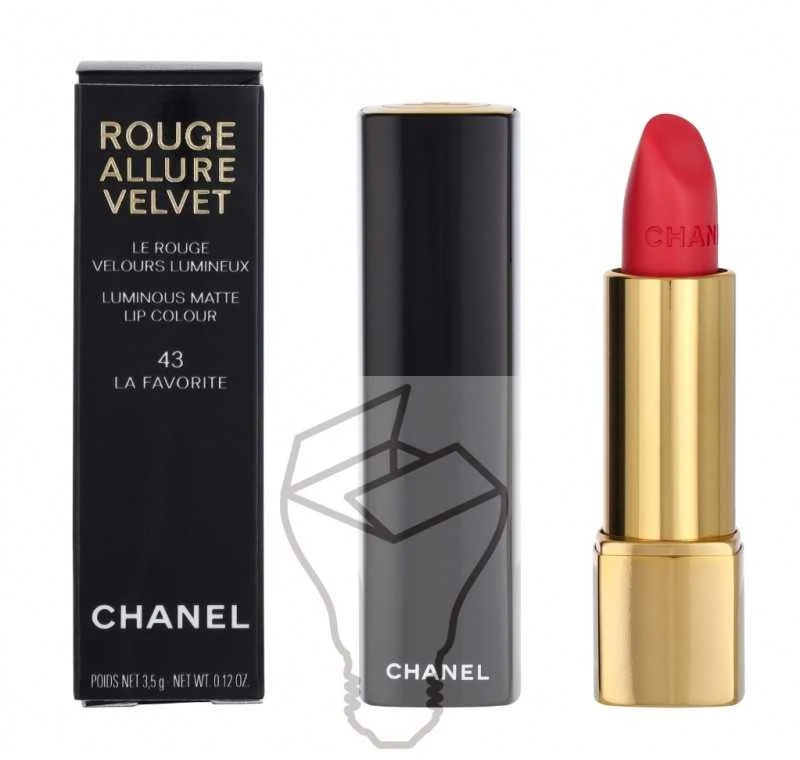 Chanel Rouge Allure Velvet švytintys matiniai lūpų dažai, 3,5 g, spalva: 43 - LA FAVORITE