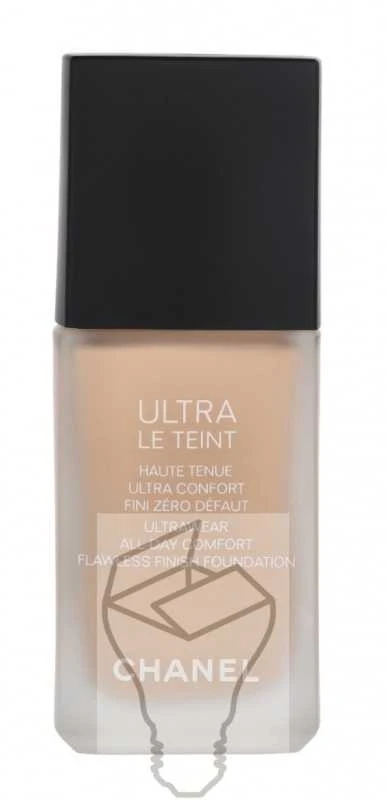 Chanel Ultra Le Teint Flawless Finish Fluid Foundation ilgai išliekanti tobulinanti kreminė pudra, matinis švytintis efektas, atspalvis: B10, 30 ml