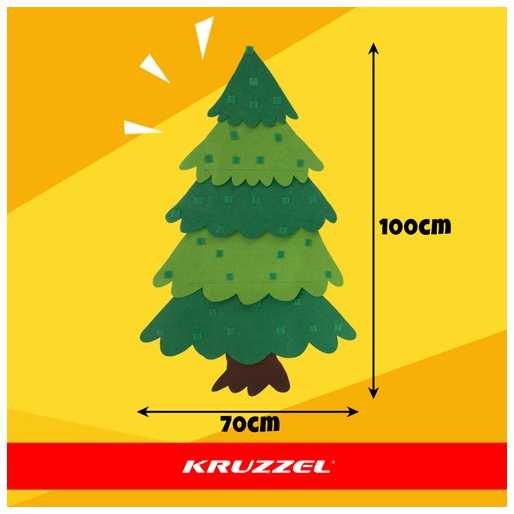 Kalėdinė eglutė iš veltinio su LED apšvietimu Kruzzel 26548