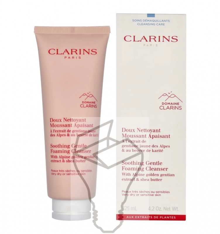 Clarins Soothing Gentle Foaming Valiklis veido prausiklis sausai / jautriai odai, 125 ml