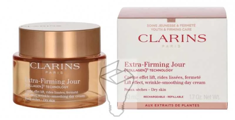 Clarins Extra Firming Day Kreminis Dry Skin / Papildomas, 50 ml
