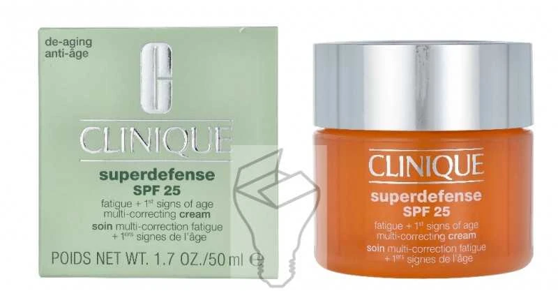 „Clinique Superdefense Broad Spectrum SPF25“ daugiafunkcis korekcinis kremas nuo nuovargio ir pirmųjų amžiaus požymių, 50 ml