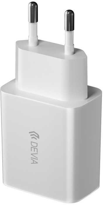 Įkroviklis buitinis Devia Smart su dviem USB jungtimis (2.4A) baltas
