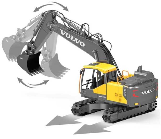 Didelis ekskavatorius su nuotolinio valdymo pulteliu + EE RC0495 priedai