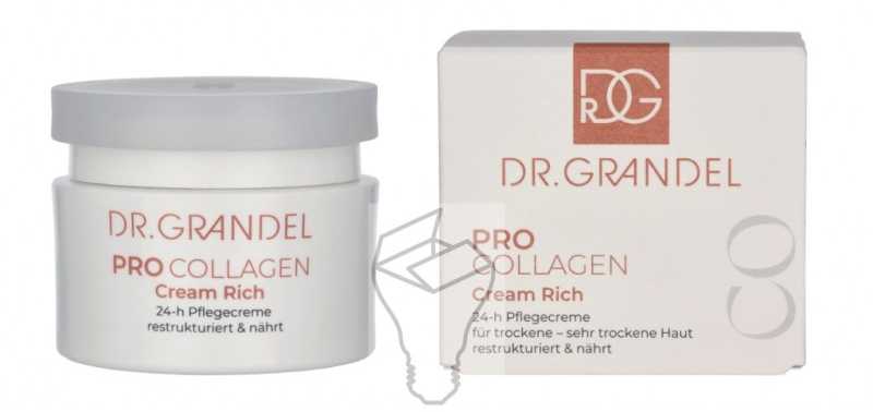 Dr. Grandel PRO COLLAGEN Kreminis Rich maitinamasis veido kremass sausai odai, 50 ml